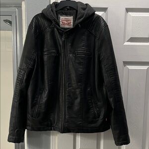 Levi's Black Jacket with Gray Hood